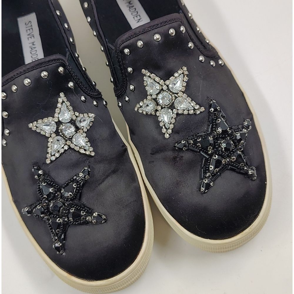 Steve Madden Rhinestone Bead Star Embellished Slip-On Sneakers Sz 9 - Picture 11 of 16